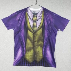 DC Comics Originals Men's Large Joker Tuxedo Costume T-Shirt Purple Suit Graphic